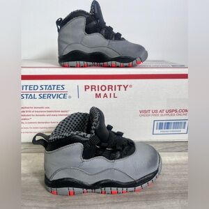 Air Jordan Retro 10 TD Cool Grey Shoes Kids Youth 7C basketball cool Hip cute